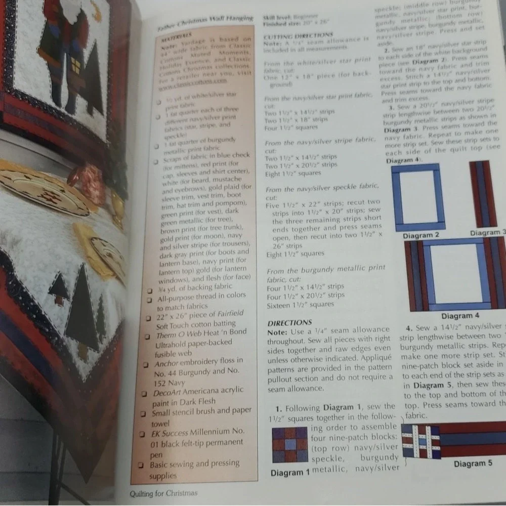 The Quilter Mag Quilting For Christmas & Winter 2002 Wall Hanging Stocking Table